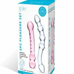 Electric Eel Glas 2 Piece Double Pleasure Glass Dildo Set Dildos