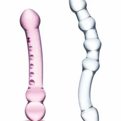 Electric Eel Glas 2 Piece Double Pleasure Glass Dildo Set Dildos
