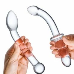 Electric Eel Glas 2 Piece G-Spot Pleasure Glass Dildo Set - Clear