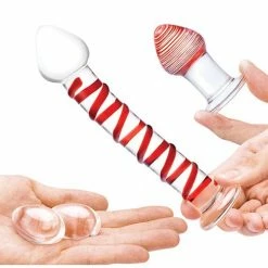 Electric Eel Dildos Glas 4 Pc Mr. Swirly Set W-glass Kegal Balls & 3.25" Butt Plug - Red