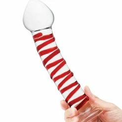 Electric Eel Glas 8" Mr. Swirly Glass Dildo - Red Dildos