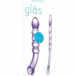 Electric Eel Glas Purple Rain Ribbed Glass Dildo