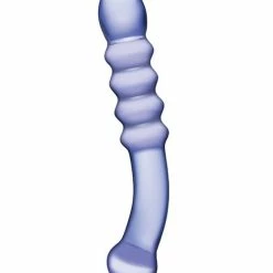 Electric Eel Glas Purple Rain Ribbed Glass Dildo