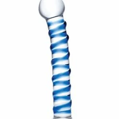 Electric Eel Dildos Glas Spiral Glass Dildo - Blue