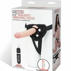 Electric Eel Lux Fetish 6.5" Realistic Vibrating Dildo With Strap On Harness Set Dildos