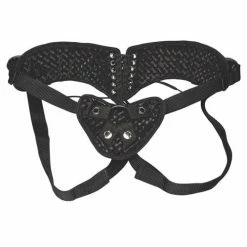 Electric Eel Lux Fetish Diamond Velvet Strap-on Corset - Black