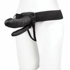 Electric Eel Lux Fetish Unisex Vibrating Hollow Double Penetration Strap On Dildo