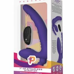 Electric Eel Pegasus 7" Strapless Strap On W-remote - Purple Dildos