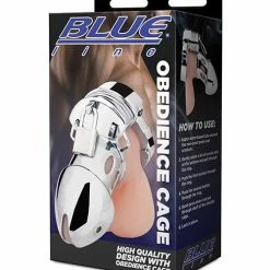 Electric Eel Kink & BDSM Blue Line Obedience Cage - Silver