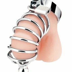 Electric Eel Kink & BDSM Blue Line Urethral Play Cage - Silver