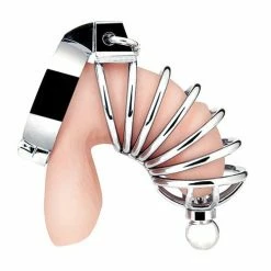 Electric Eel Kink & BDSM Blue Line Urethral Play Cage - Silver