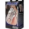 Electric Eel Blue Line Deluxe Chastity Cage - Silver Kink & BDSM