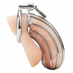 Electric Eel Blue Line Prisoner Cock Cage - Silver