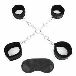 Electric Eel Lux Fetish Deluxe Chain Hogtie With 4 Universal Soft Restraint Cuffs