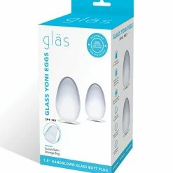 Electric Eel Glas 2 Piece Glass Yoni Eggs Set - Clear Sexual Enhancers For Couples