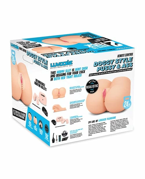 Electric Eel Luvdolz Remote Control Rechargeable Doggy Style Pussy & Ass W-douche - Ivory