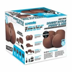 Electric Eel Luvdolz Remote Control Rechargeable Doggy Style Pussy & Ass With Douche - Mocha