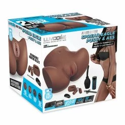 Electric Eel Luvdolz Remote Control Rechargeable Spread Eagle Pussy & Ass With Douche - Mocha