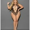 Escante Euphoria Large Fishnet & Mesh Teddy Black Qn