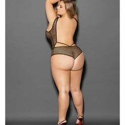 Escante Euphoria Large Fishnet & Mesh Teddy Black Qn