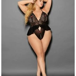 Escante Euphoria Open Flirty Teddy Black-red Qn