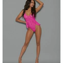 Escante Euphoria Flutter Teddy Hot Pink One Size Fits Most Lingerie