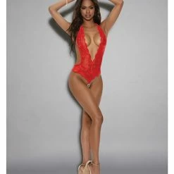 Escante Lingerie Euphoria Pearl Teddy Red One Size Fits Most