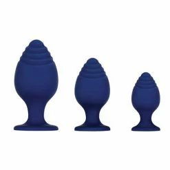Evolved Novelties Anal Toys Evolved Get Your Groove On 3 Piece Silicone Anal Plug Set - Blue