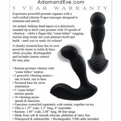Adam & Eve Adam's Come Hither Prostate Massager W-remote - Black Anal Toys