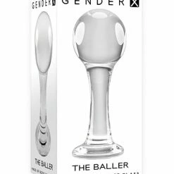 Anal Toys Gender X The Baller Glass Plug - Clear