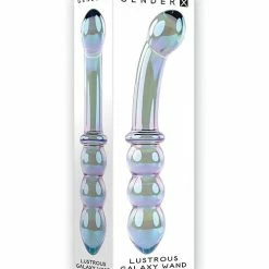 Dildos Gender X Lustrous Galaxy Wand Dual Ended Glass Massager - Green