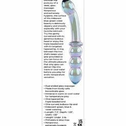 Dildos Gender X Lustrous Galaxy Wand Dual Ended Glass Massager - Green