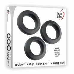 Adam & Eve Adam's 3 Pc Penis Ring Set - Black