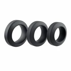 Adam & Eve Adam's 3 Pc Penis Ring Set - Black