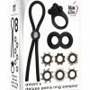 Adam & Eve Adam's Deluxe Penis Ring Sampler - Black-smoke Penis Toys