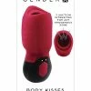 Gender X Body Kisses Vibrating Suction Massager - Red-black