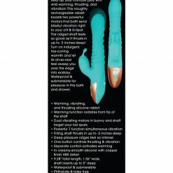 Adam & Eve Heat Me Up Warming Rabbit Thruster - Aqua