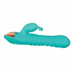 Adam & Eve Heat Me Up Warming Rabbit Thruster - Aqua