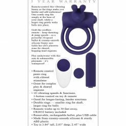 Adam & Eve's Silicone Remote Control Rabbit Ring - Purple Vibrators
