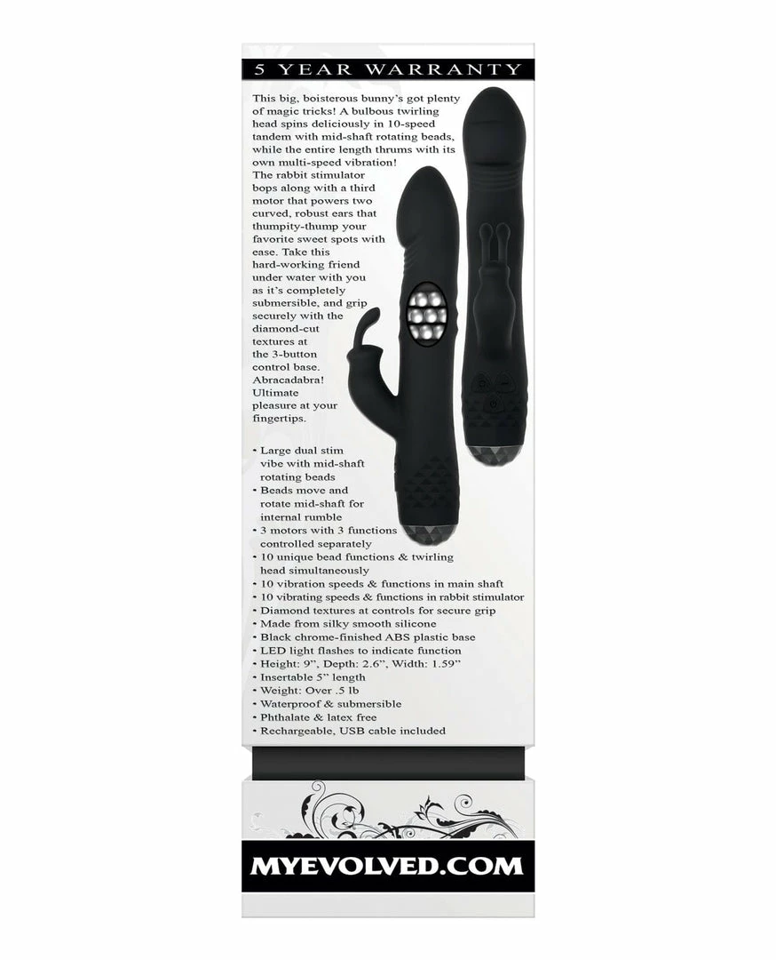 Evolved Novelties Evolved Bodacious Bunny Rotating Rabbit - Black