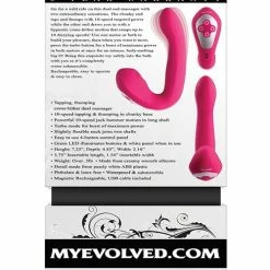 Evolved Novelties Vibrators Evolved Buck Wild Come Hither Dual End Massager - Pink