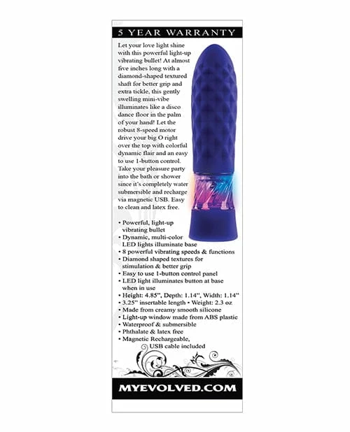 Evolved Novelties Vibrators Evolved Raver Light Up Bullet - Purple