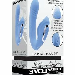 Evolved Novelties Evolved Tap & Thrust Dual Vibe - Blue Vibrators