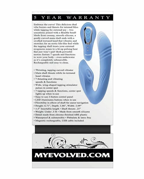 Evolved Novelties Evolved Tap & Thrust Dual Vibe - Blue Vibrators