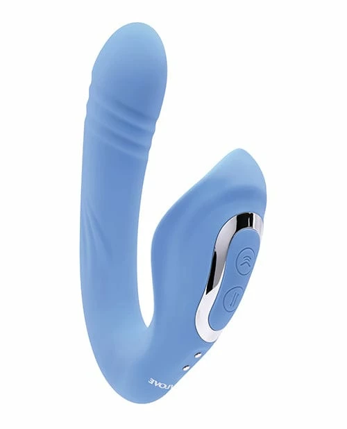 Evolved Novelties Evolved Tap & Thrust Dual Vibe - Blue Vibrators