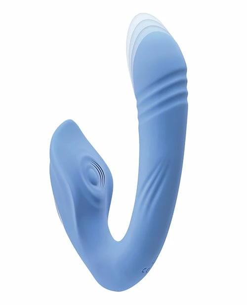 Evolved Novelties Evolved Tap & Thrust Dual Vibe - Blue Vibrators