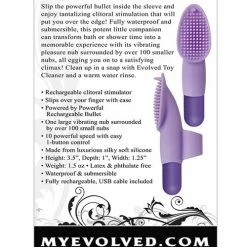 Evolved Novelties Vibrators Evolved Fingerific Rechargeable Bullet - Purple