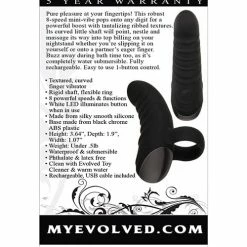 Evolved Novelties Evolved Hooked On You Curved Finger Vibrator - Black