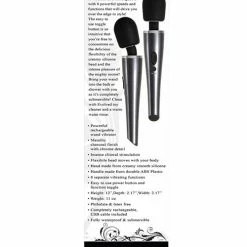 Evolved Novelties Evolved Mighty Metallic Wand - Gray-Black