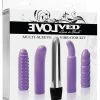 Evolved Novelties Vibrators Evolved Multi Sleeve Vibrator Kit With 4 Textured Sleeves & Vibe - Purple